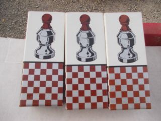 3) Vintage Avon Spicy After Shave Chess Piece The Pawn Ii Bottle W Box