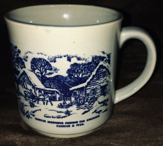 Currier & Ives Winter Morning Feeding The Chickens Tea Coffee Cup Mug Japan