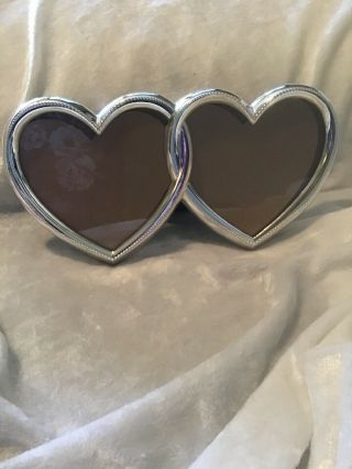 Silver Double Heart Picture Frame