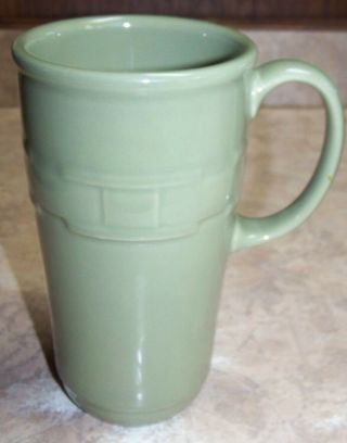 Longaberger Lt Green Weave Travel Coffee Mug Cup
