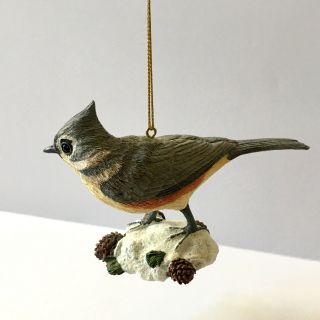 Danbury Titmouse Songbird Christmas Tree Ornament Bird Figurine Gold Tag 2