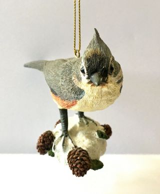 Danbury Titmouse Songbird Christmas Tree Ornament Bird Figurine Gold Tag 3