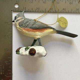 Danbury Titmouse Songbird Christmas Tree Ornament Bird Figurine Gold Tag 4