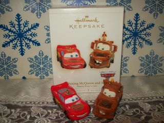 Hallmark Disney Cars Lightning Mcqueen And Mater 2006 Christmas Ornaments