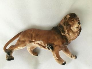 Vtg Bone China Ceramic Miniature Lion Animal Figurine Japan 1960s