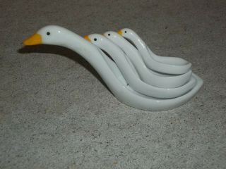 Vintage Avon Ceramic Geese Duck Swan Measuring Spoons L@@k
