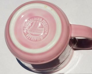 Longaberger Pottery Pink Woven Pattern Mug