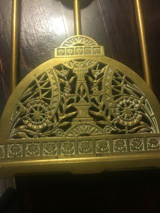 Vintage Brass Book Rack Holder Art Nouveau Art Deco