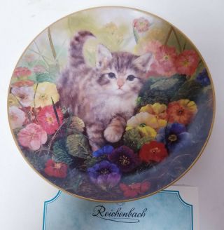 Collector Plate Bradford Exchange Pussy Footing Kitty Garden Of Joy