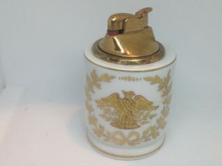 Vintage Hand Painted Lighter Limoges France For Dunhill White & Gold