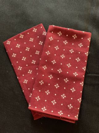 Longaberger Set Of 2 Fabric Napkins In Traditional Red