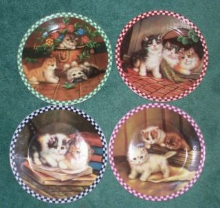 Cat Plates Set Of 4 In Size 8 1/4 