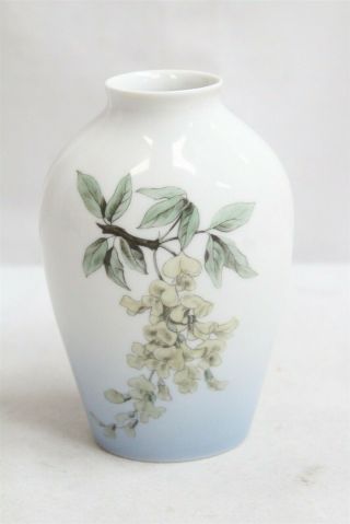 Art Nouveau Bing Grondahl Denmark Porcelain Leaves Blossoms Pillows Vase Signed