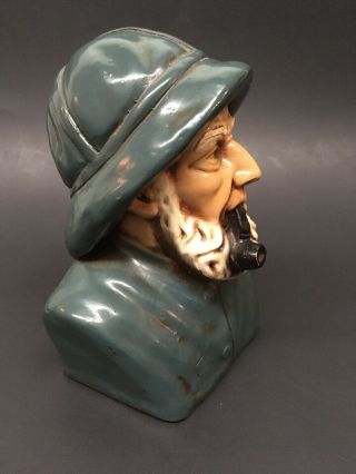 Old Salty Sea Captain Sailor Bust Smoking Pipe Terrestone By Orzeck Ware MASS 5