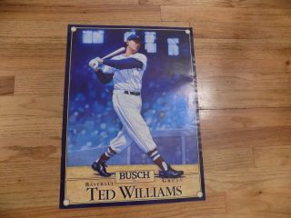 Busch Beer Baseball Great Poster Ted Williams Boston Red Sox Art