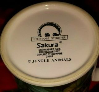 Sakura Jungle Animals Coffee Mugs Cups Set of 3 Stephanie Stouffer 5