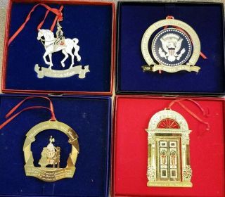 Set Of 4 White House Christmas Ornaments 1991,  1988,  1987,  1989