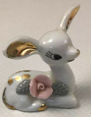 Vintage Chase Fawn Hand Painted Porcelain Figurine Japan