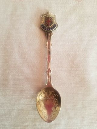 Vintage England Collectible Souvenir Silver Spoon W.  A.  P.  W.  Gr Britain