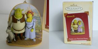 2005 Hallmark Keepsake Ornament Shrek 2 Princess Fiona Donkey Box