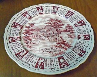 " God Bless Our House " Alfred Meakin Calendar Plate - 1970