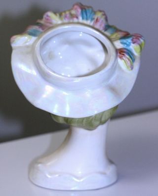 Vtg Glamorous Lefton ' s Lady Head Vase w/Pearl Necklace 1843 5.  5 