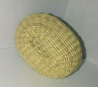 Vintage Miniature Hand Woven Basket w/Handle Dollhouse Little Treasure 4