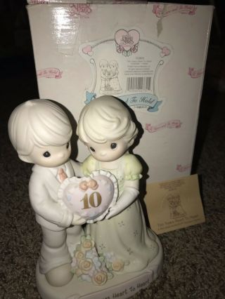 Precious Moments To Have And To Hold 10 Years Heart To Heart Figurine