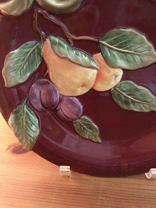 Fitz And Floyd Classics Renaissance Canape Plate Burgundy Autumn Pears Plums 3