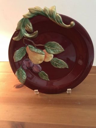 Fitz And Floyd Classics Renaissance Canape Plate Burgundy Autumn Pears Plums 4