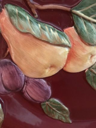 Fitz And Floyd Classics Renaissance Canape Plate Burgundy Autumn Pears Plums 5