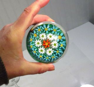 Vintage Murano Glass Fratelli Toso Italy Millefiori Flower Canes Paperweight