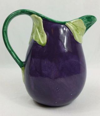 Vintage Treasure Craft Ceramic Eggplant Shaped Pitcher EUC 2