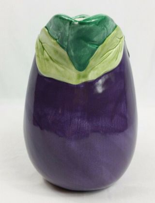 Vintage Treasure Craft Ceramic Eggplant Shaped Pitcher EUC 3