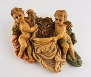 Vintage Cherub Angel Wall Decoration Made In Italy Resin