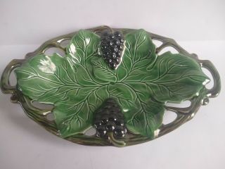Andrea By Sadek Jay Willfred Majolica Leaf Grapes Reticulated Basket F Mendes
