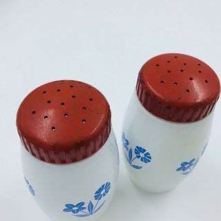 Vintage Large Gemco Flower Daisy Red Cap Farmhouse Retro Salt And Pepper Shakers