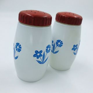 Vintage LARGE Gemco Flower Daisy Red Cap Farmhouse Retro Salt And Pepper Shakers 2