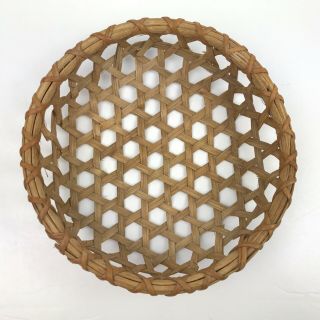 Vintage Hexagon Woven Shaker Style Cheese Basket 8.  75 "