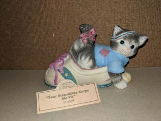 Enesco Calico Kittens - " Your Friendship Keeps Me Fit " Figurine