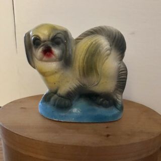 Cute Vintage Chalkware Dog Figurine / Carnival Prize