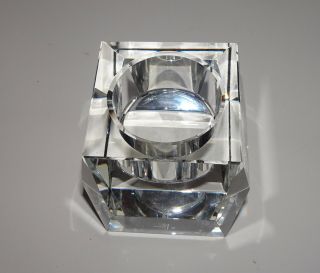 Rosenthal Votive Faceted Crystal Candle Holder 2 1/4 x 2 1/4 & 2 3/4 high glass 4
