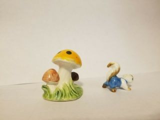 Vintage miniature bone china animals set of 2 mushroom and squirrel Bug House 2