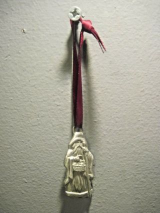Longaberger 1993 Pewter Christmas Ornament On Silk Cord