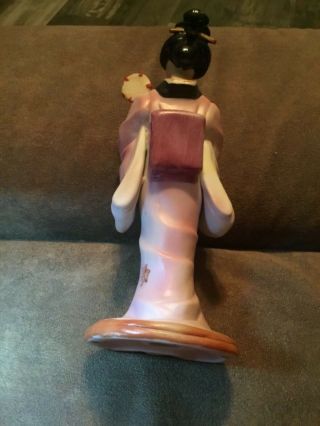 Vintage Hand Painted Bisque Geisha Girl Figurine 9” Tall Made in Korea Ex.  Con 2