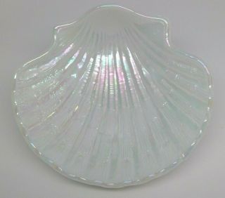 Vtg Avon Iridescent White Scallop Clam Sea Shell Soap Jewelry Trinket Dish