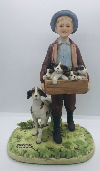 Norman Rockwell 1980 Porcelain Figurine “puppy Love” Norman Rockwell Museum