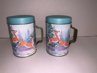 Vintage Winter Deer Salt And Pepper Shakers Set - J.  S.  N.  Y.