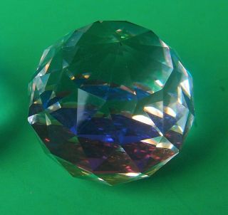 Authentic Swarovski Crystal Prism Ball Paperweight Brilliant Colors