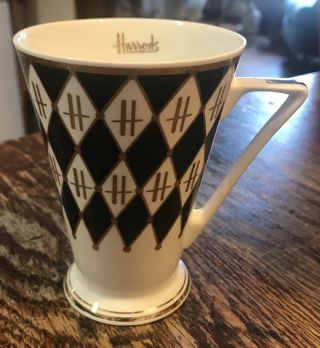 Harrods Of Knightsbridge Gold Trim Fine Bone China Tea Cup Coffee Mug England